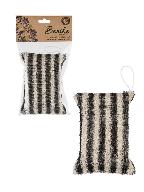 Мочалка "Брикет "Чистое настроение" М510612 (16*10*4см) хлопок, ппролон Е