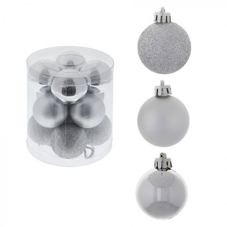 Шары (набор 12шт.) d4см. 722880 "Серебряный жемчуг"  Р.