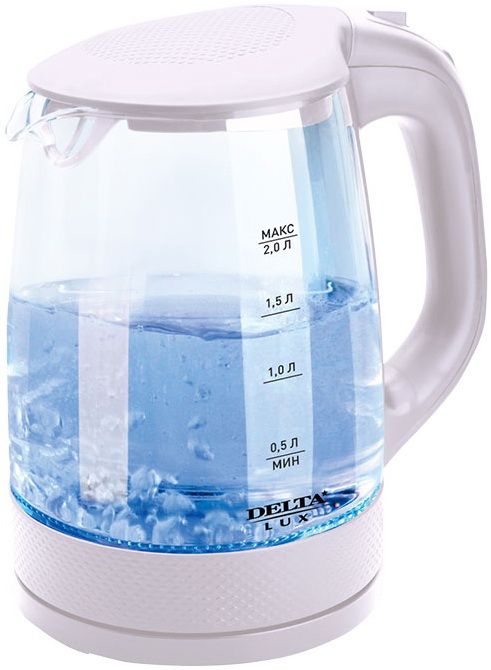 Чайник эл. DL-1058В/W 2,2кВт. 2,0л. стекло диск