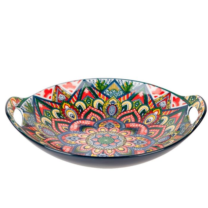 Блюдо 0860082 "Arabesque" (синий) с ручками 22,5*20,5*4,5см. ЕНС