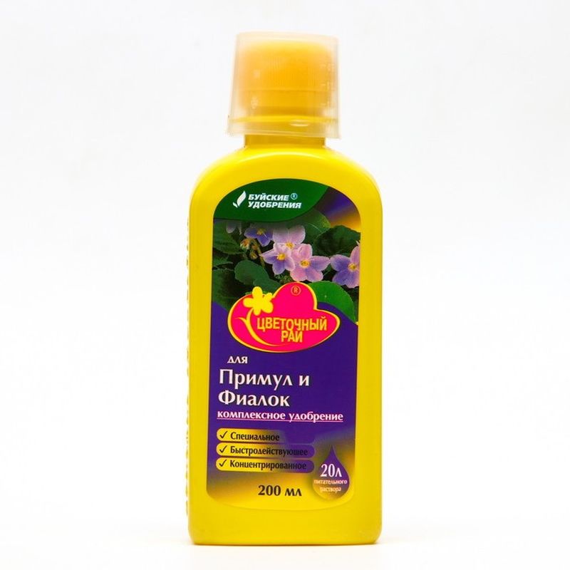 Удобрение жидкое ЦВЕТОЧНЫЙ РАЙ 0,2л. 431134 (д/примул и фиалок)