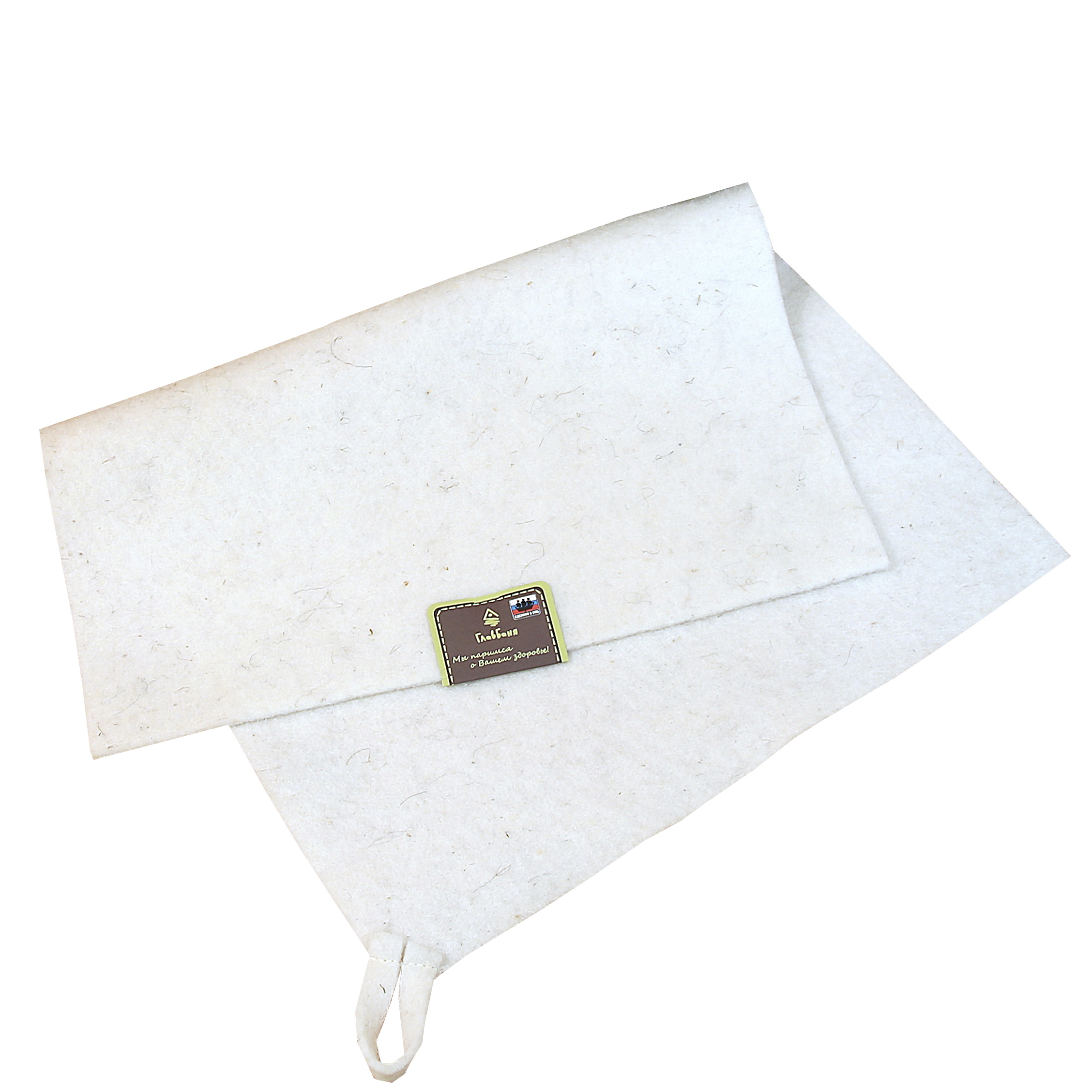 Коврик д/бани и сауны Б42028 (38*52см.) войлок белый Е