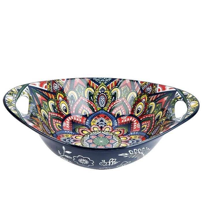 Салатник 0860090 "Arabesque" (синий) овал. с ручками 22,5*15*6,5см. ЕНС Салатник 0860090 "Arabesque" (синий) овал. с ручками 22,5*15*6,5см. ЕНС