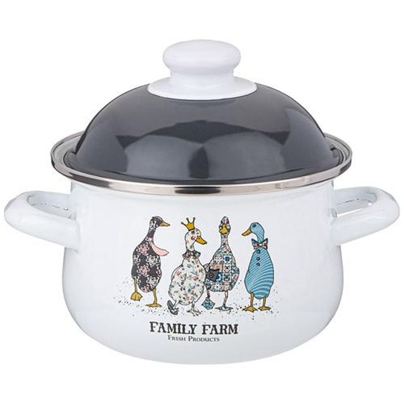 Кастрюля 934-620 1,5л. "Family Farm" эмал. ВД