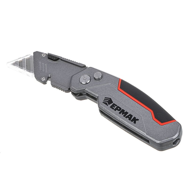 Нож универс. складной 685-039 с выдвижн. сменными лезв. 19мм. +2 зап. лезвия + 2 биты ЕРМАК