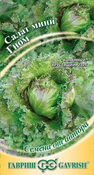 Салат ГНОМ 0,5г. мини, кудрявый, хрустящий, темно-зеленый (Гавриш)