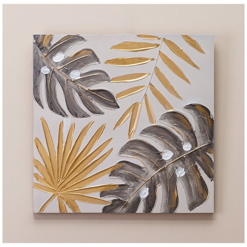 Картина 534-203-2 "ЗОЛОТАЯ МОНСТЕРА" (60*60*3см) ВД