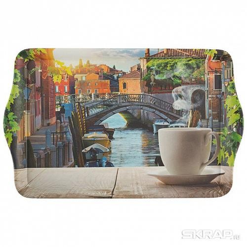 Поднос сервировочный FANTASIA 008260 , (43,5*27см.) пл. Mellony