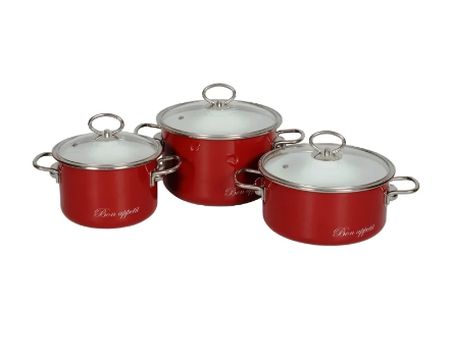 Набор №13 "Bon appetit" 8DB135S (3к.: 2/3/4л.)вишн. Vitross Чер