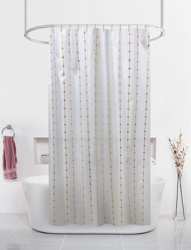 Занавес д/ван.комн. 180*200см. 13269 Золотые линии ВТ-829912 М.