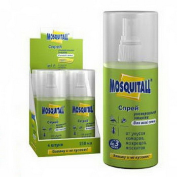 Спрей от комаров MOSQUITALL "Универсальная защита" 100мл. 90704/07-066 . Спрей от комаров MOSQUITALL "Универсальная защита" 100мл. 90704/07-066 .