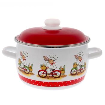 Кастрюля эмал.  2л. 6RС161M с\д Чер.