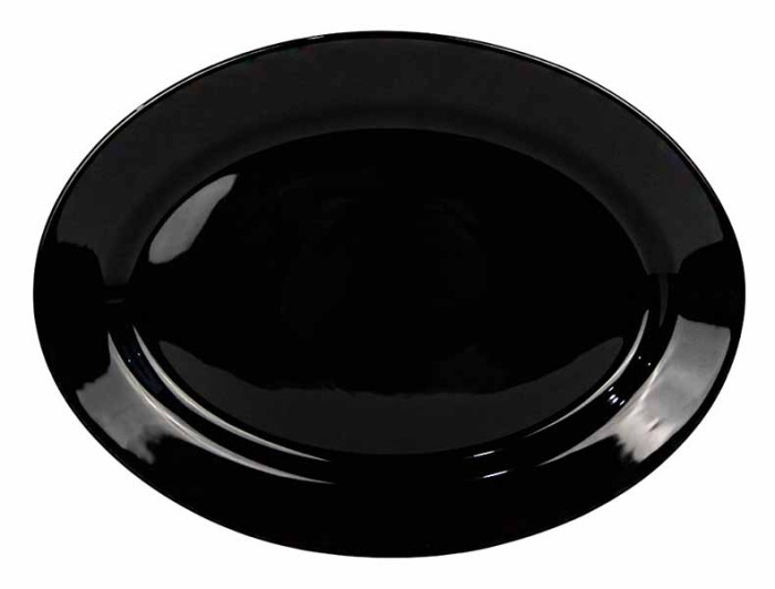 Блюдо 100ч-тб14 черный, овал. d=35,5см.