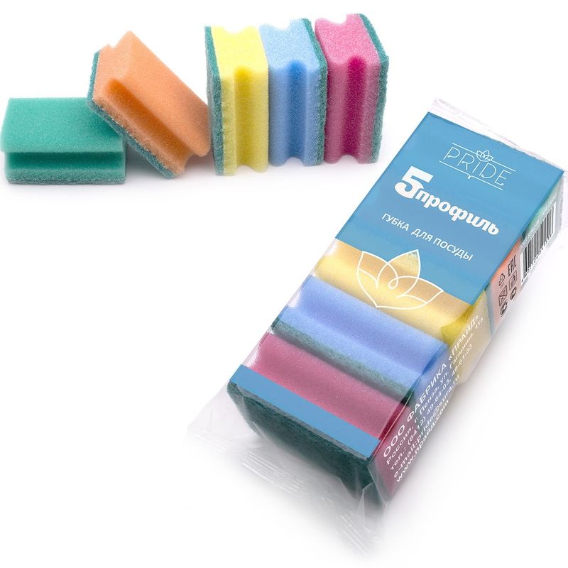 Губка д/посуды "Профиль-5" 5шт. (с чистящим слоем) гх045 П