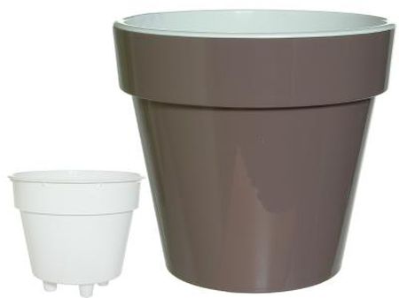Кашпо ПОРТО 1,0л. со вставкой 0983 (мокко) ДП