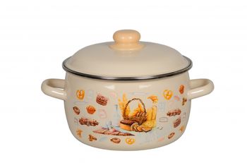 Кастрюля эмал.  4,0л. 1RС201M с\д Чер.