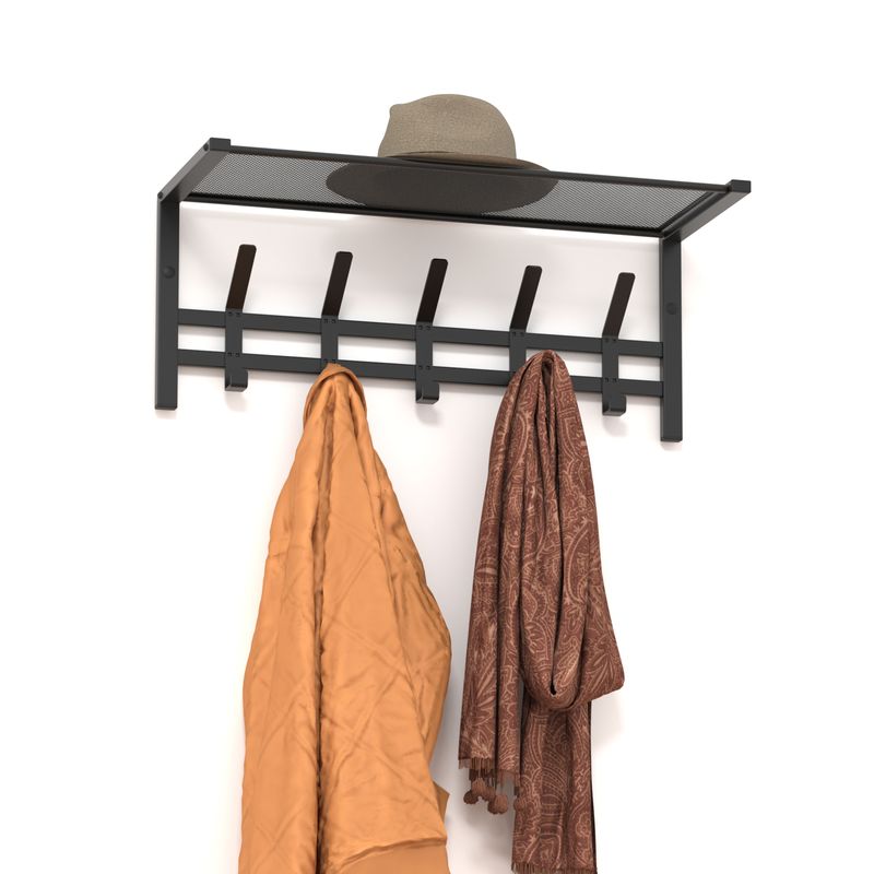 Вешалка настенная "Торонто 21 " с полкой ВСПТ21 Ч (Черный) (ЗМИ)