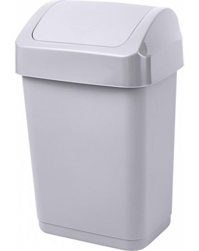 Контейнер д/мусора 25л. "Step" ПЦ4804С с крышкой-маятником (серый)