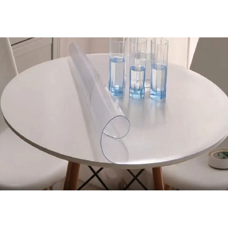 Скатерть ГИБКОЕ СТЕКЛО DEKORELLE d 80см 0,8мм. 123_RC-D80 .