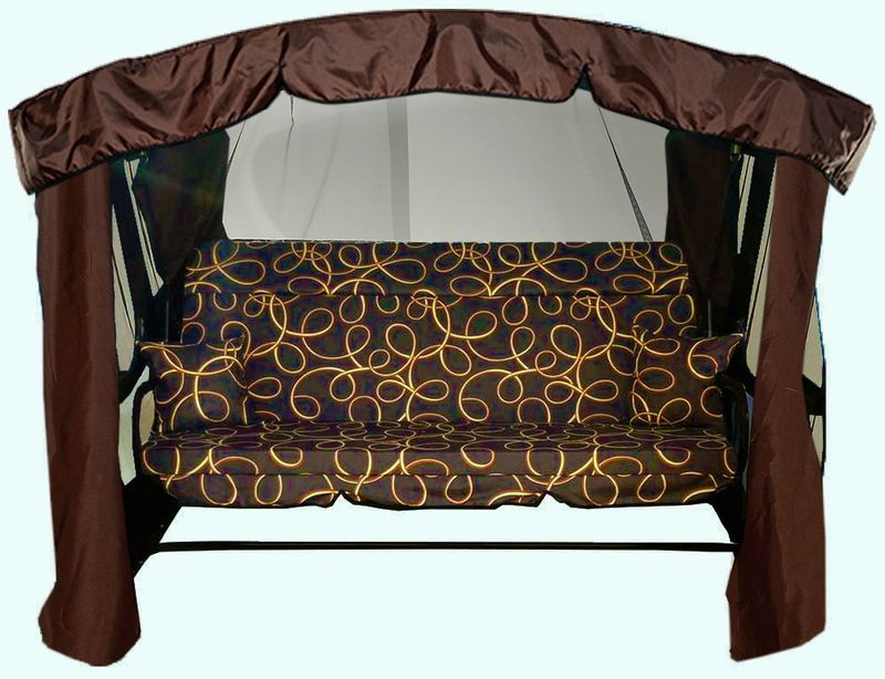 Качель садовая "Ранго" 3763-GS002 (3-х местные, коричневые)