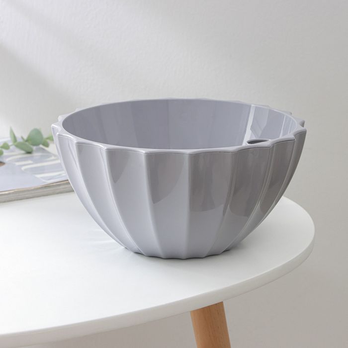 Кашпо РАКУШКА 2,4л. со вставкой 1593 (серый шелк) ДП