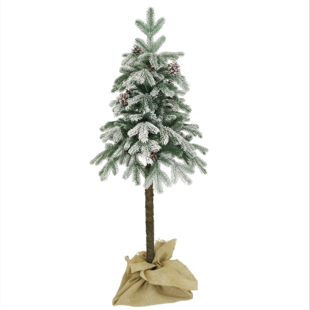 Ель "Скарлетт" 1,5м. 1040215 заснеженная на высокой ножке (в мешке)