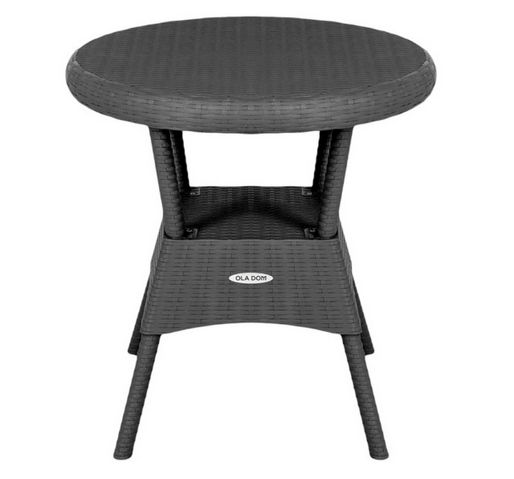 Стол кругл. "RATTAN Ola Dom" (d700мм.) 1477 (антрацит)