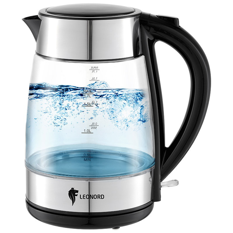 Чайник эл. LEONORD LE-1513 107165 2,2кВт. 1,7л. стекло. диск Скр.
