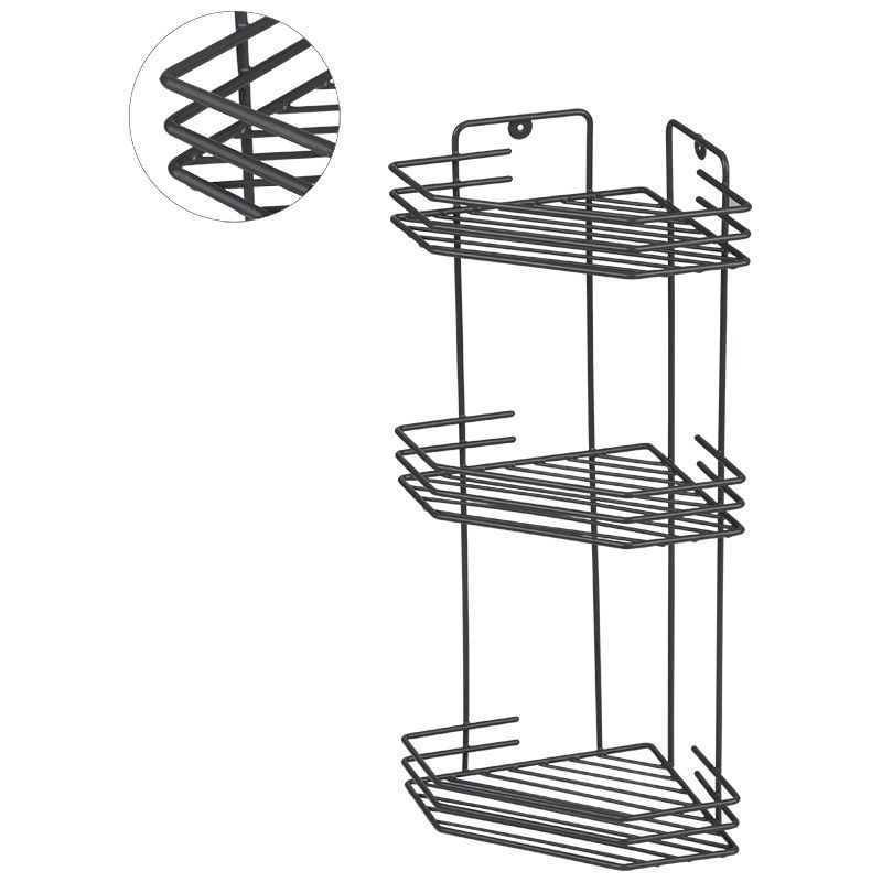 Полка д/ванной угл. 3-х ярусная 310870 (20,5*20,5*52см) графит Скр.