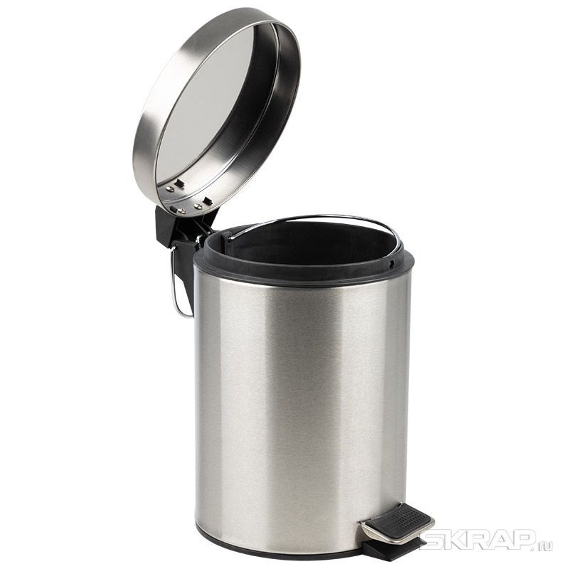 Ведро д/мусора  3л. DBM-01-3 с пед. (кругл.матовое) 007787 Скр