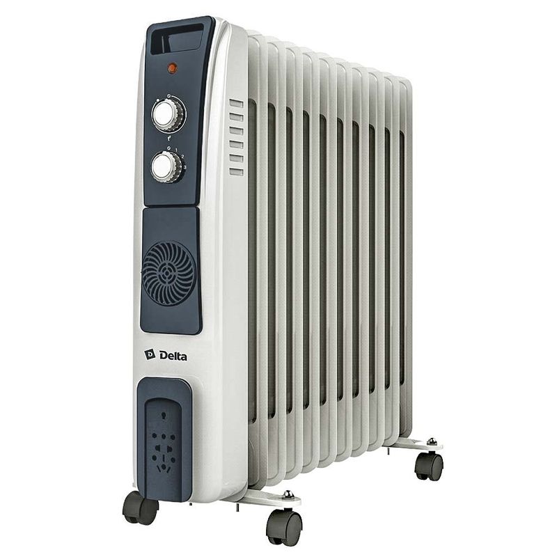 Обогрев.масл. 11секц. D12F-11 2,5 кВт с вентилятором (св. серый) Дел.