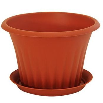 Кашпо КЭРОЛ 0,75л. d14cм. с подст. КН3154Т (Терракот)