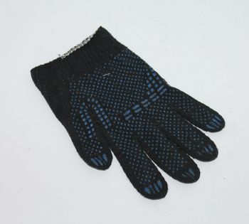 Перчатки трик. черные х/б с ПВХ ЛЮКС (комби) (250шт/м.)