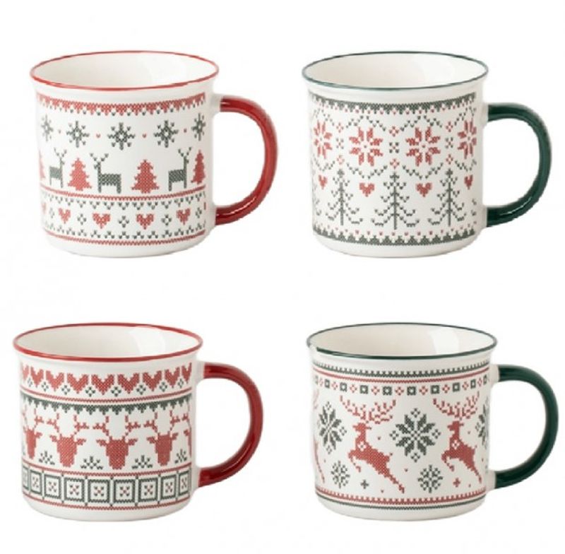 Набор кружек JEWEL ПС0074-22 "Свитер" 4шт.*355мл. Новый год (подар.уп.)