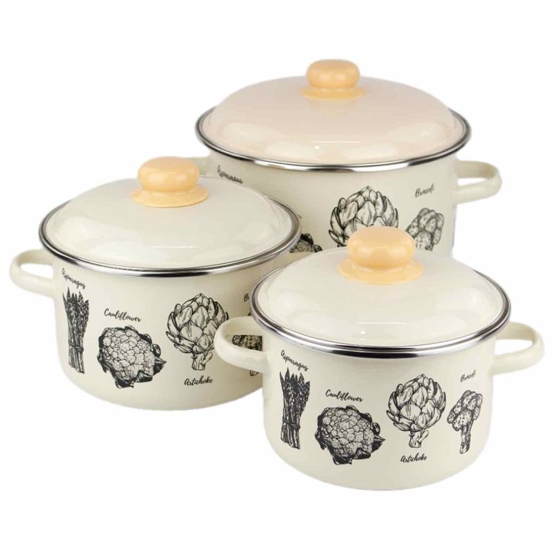 Набор №19 "Брокколи" 1КВ191М (3к.: 2/3/5,5л.) слон.кость Чер