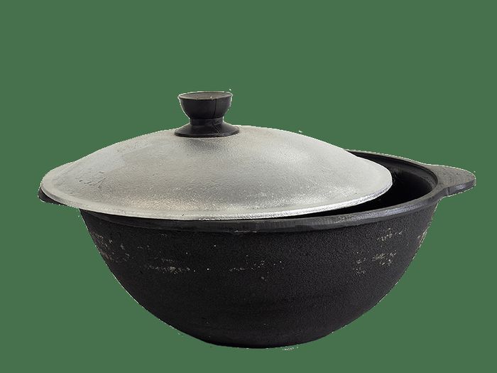 Казан чуг. 8,0л. (плоское/круглое дно, с крышкой d 36см) У