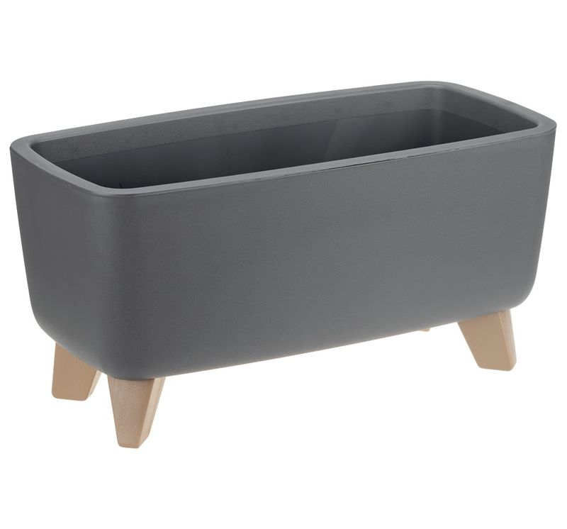 Кашпо ФЛОРИАН  4,2л. d39см. овальное низкое КН3271Г (Графитовый)