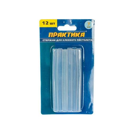 Клей д/термопистолета ПРАКТИКА 641-572 (12шт.7*100мм, белый, прозрачный)