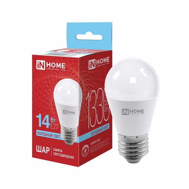 Лампа светодиодная 14Вт. LED-ШАР-VC Е27 6500К 1330Лм. IN HOME