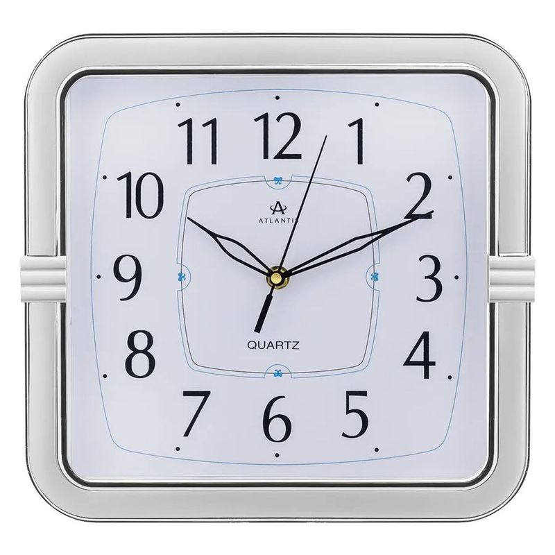 Часы настенные TLD-6138 "Atlantis" silver (29,5*29,5*4см) А