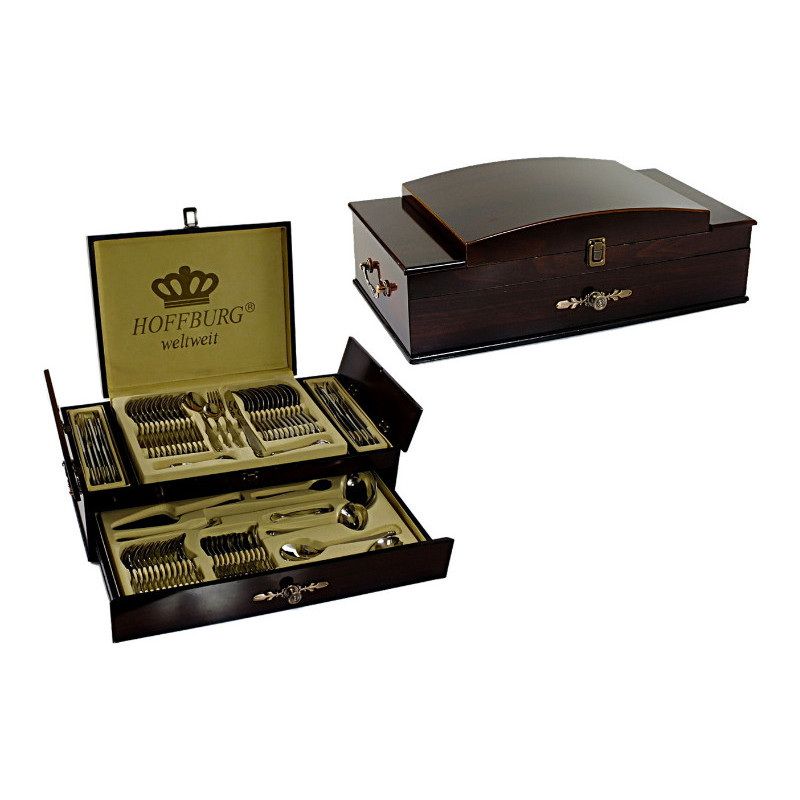 Набор столов.прибор. НВ-72861GS Flower 72пр. (дер. чемодан)