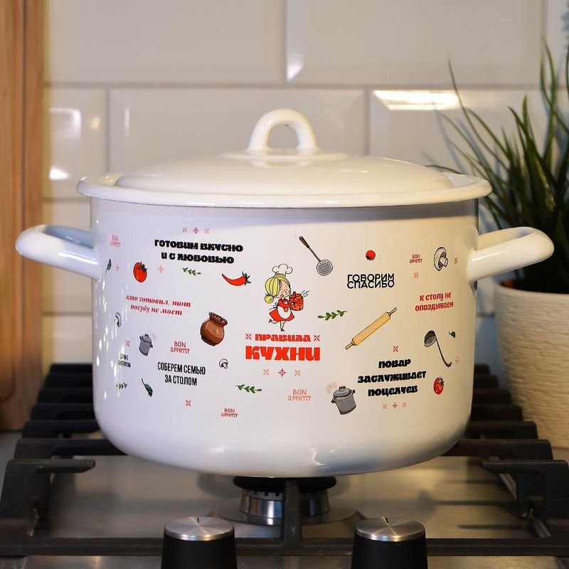 Кастрюля эмал.  4,3л. 16141/4 "Правила кухни" Л.