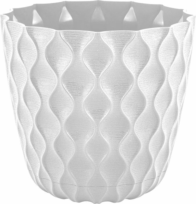 Горшок д/цв. "InGreen Wave"  2,5л, D175мм ПЦ6502БЖ (белоснежный жасмин) с дренажной сеткой и поддоно