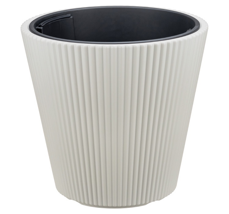 Кашпо СТРИП 30л. d39,0см. КН3413КРМ со вставкой (Кремовый)