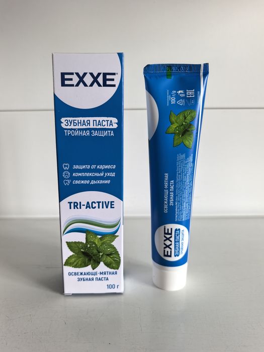 Зубная паста EXXE "Тройная защита" tri-active 7361/8110 100г. (Арвитекс)