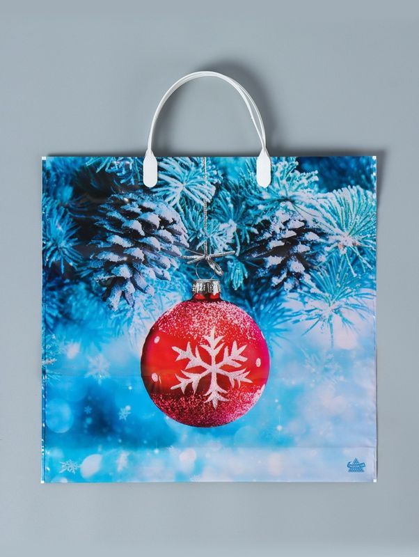 Пакет (пласт.руч.) 360*370мм. Морозное настроение 225508 Т-П