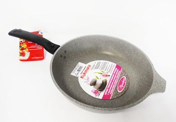 Сковорода Кукмор d240/60мм. смс246а светл.мрамор (а/пр. со съем.руч.)