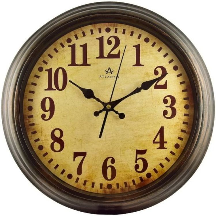 Часы настенные TLD-3708C "Atlantis" gold (d38*4.2см) А