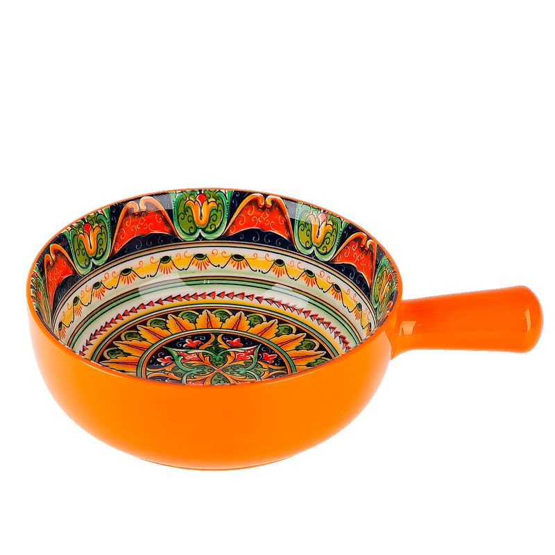 Кокотница 0860229 "Arabesque" с ручкой (оранжевый) 22*16см подар. уп.  ЕНС