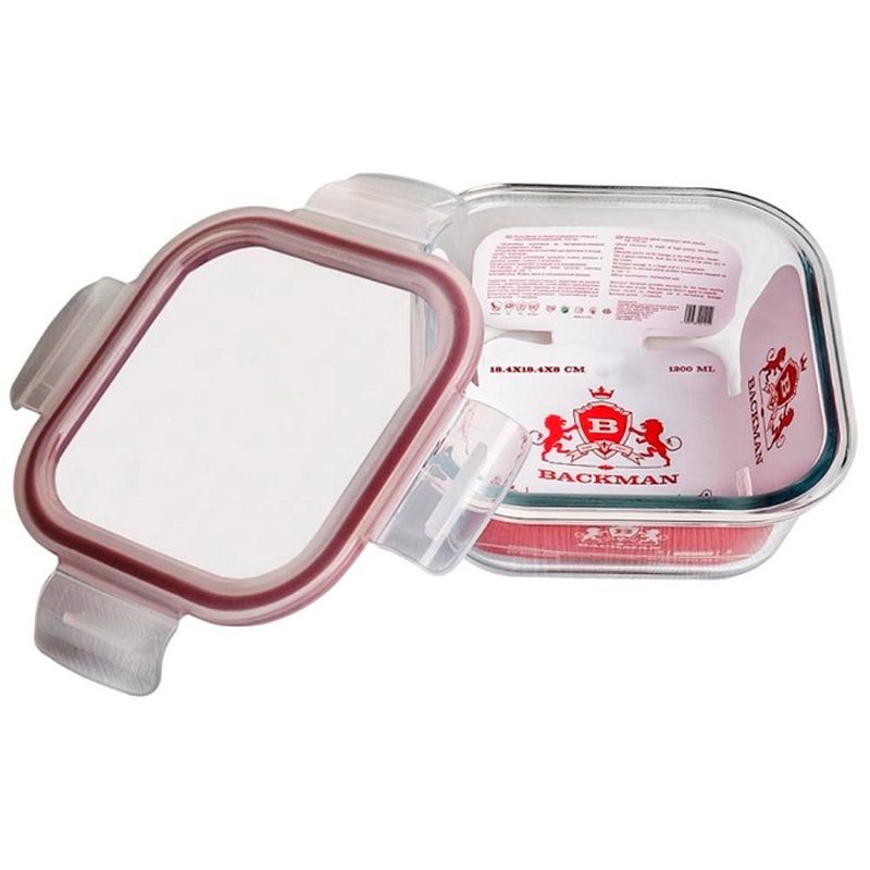 Контейнер BACKMAN BM-0103 1,2л. ( жаропр. стекло) пл. крышка